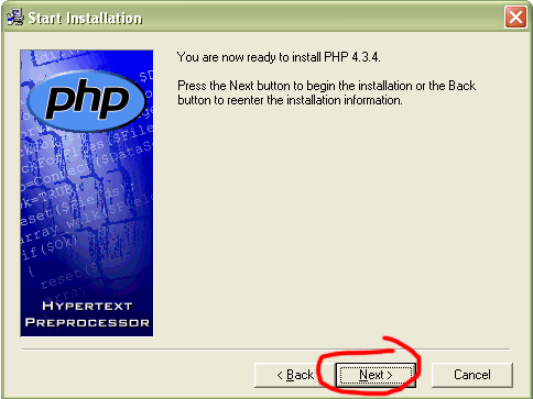 Установка PHP. Шаг №7